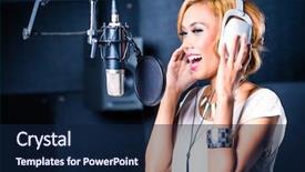  Presentation with asian music - PPT theme having music industry - asian professional musician recording new background and a navy blue colored foreground