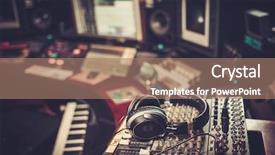  Presentation with recording - Amazing theme having music industry - close-up of boutique recording studio backdrop and a coral colored foreground