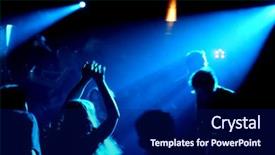  Presentation with young people in the club - Amazing presentation theme having music industry - dancing people in an underground backdrop and a navy blue colored foreground