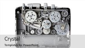  Presentation with music industry - Colorful slides enhanced with music industry - disassembled walkman backdrop and a light gray colored foreground