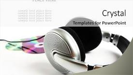  Presentation with music industry - Presentation theme consisting of music industry - headphones and cd background and a white colored foreground