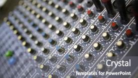  Presentation with management - Slide set featuring music industry - management handles close up background and a gray colored foreground