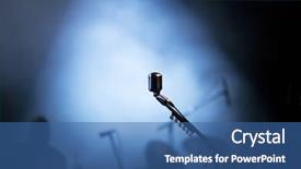  Presentation with stage lights - Colorful slides enhanced with relativity - diplomatic relations concept on small backdrop and a  colored foreground.