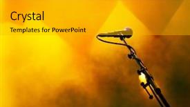  Presentation with stage lights - Presentation design consisting of music industry - microphone in stage lights background and a light gray colored foreground