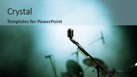  Presentation with stage lights - Presentation consisting of music industry - microphone in stage lights background and a light blue colored foreground