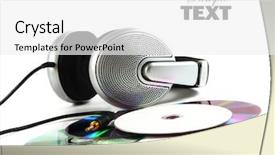  Presentation with silver - Presentation with music industry - silver headphones isolated on white background and a white colored foreground