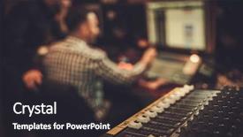 Presentation with recording studio - PPT layouts having music industry - sound engineer working in boutique background and a dark gray colored foreground