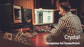  Presentation with music industry - Cool new presentation design with music industry - sound engineer working in boutique backdrop and a tawny brown colored foreground