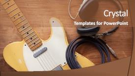  Presentation with electric guitar - Audience pleasing slide deck consisting of music instrument - guitar recording an electric guitar backdrop and a red colored foreground