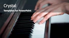  Presentation with music instrument - Presentation design with music instrument players - closeup of a piano player background and a tawny brown colored foreground