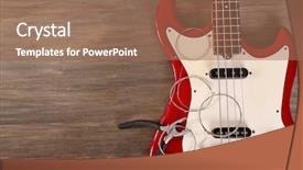  Presentation with electric guitar - PPT theme consisting of music instrument players - electric guitar with pliers background and a coral colored foreground