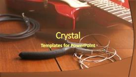  Presentation with strings - PPT theme enhanced with music instrument players - electric guitar with pliers background and a tawny brown colored foreground