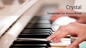  Presentation with piano - Cool new slides with music instrument players - playing piano shallow dof color backdrop and a coral colored foreground
