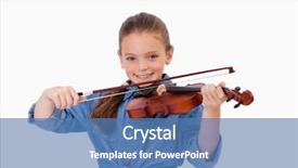  Presentation with girl - Slides having music instruments school - girl playing the violin background and a teal colored foreground