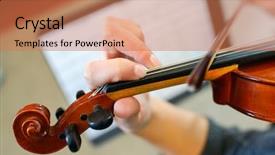  Presentation with piano and violin - Theme having music instruments school - violin lesson background and a coral colored foreground