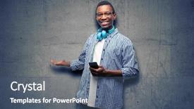  Presentation with black women student - Amazing presentation theme having music invitation - african black man student backdrop and a  colored foreground