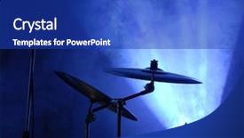  Presentation with jazz music - Slides enhanced with music jazz - cymbals set in blue light background and a royal blue colored foreground