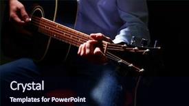  Presentation with young children playing multicultural - Audience pleasing slides consisting of music jazz - young musician playing acoustic guitar backdrop and a navy blue colored foreground