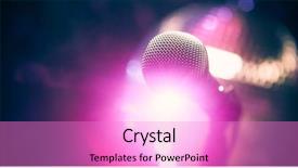  Presentation with pastel abstract purple watercolor - Slide set featuring abstract microphone on stage background and a lilac colored foreground