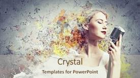  Presentation with singer - Presentation design enhanced with closedeye - image of female blonde singer background and a soft green colored foreground