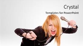  Presentation with singer - Slide deck featuring portrait of female rock singer background and a white colored foreground