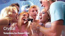  Presentation with microphone - Theme enhanced with large bullfrog rests on the surface of a wisconsin summer pond surrounded by aquatic vegetation background and a tawny brown colored foreground