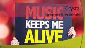  Presentation with alive - Slide deck having music keeps me alive card with bokeh background background and a red colored foreground