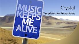  Presentation with alive - Colorful slides enhanced with music keeps me alive sign backdrop and a light blue colored foreground