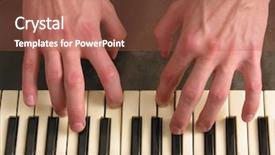  Presentation with piano keyboard - Presentation theme consisting of music keyboard - hands on piano background and a  colored foreground