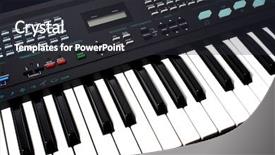  Presentation with digital image processing - Colorful theme enhanced with music keyboard - hi res image of digital backdrop and a dark gray colored foreground