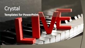  Presentation with piano keyboard - Slide set consisting of music keyboard - word live on piano keys background and a dark gray colored foreground