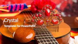  Presentation with latin music - Amazing PPT layouts having music latin - classic spanish guitar with flamenco backdrop and a crimson colored foreground