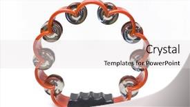  Presentation with tambourine - Colorful PPT theme enhanced with music latin - one red tambourine isolated backdrop and a light gray colored foreground
