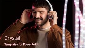  Presentation with ultra - Theme consisting of music-leisure-and-people-concept background and a wine colored foreground