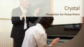  Presentation with teach - Cool new theme with music lesson backdrop and a cream colored foreground