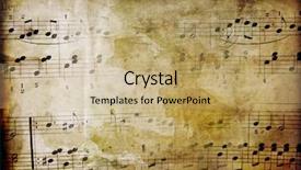  Presentation with music book - Presentation having book music - old paper background and a coral colored foreground