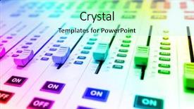  Presentation with audio mixing - Audience pleasing slide deck consisting of music mixer - audio mixing console backdrop and a cool aqua colored foreground