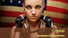  Presentation with steam and robotics - Audience pleasing presentation consisting of music modeling - steam punk girl against american backdrop and a tawny brown colored foreground