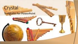  Presentation with musical instrument - Slides enhanced with music native instruments - ecuador instrument background and a coral colored foreground