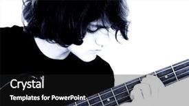  Presentation with bass guitar - PPT layouts with music native instruments - fifteen year old teen boy background and a black colored foreground