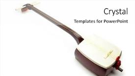  Presentation with japanese music - PPT theme having music native instruments - shamisen isolated on white japanese background and a white colored foreground