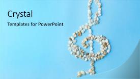  Presentation with treble clef - PPT theme with music note - treble clef made of small background and a arctic colored foreground