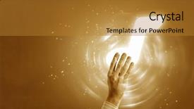  Presentation with music note - PPT theme consisting of music note icon background and a gold colored foreground