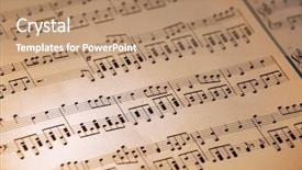  Presentation with music note - Amazing slide deck having music notes background backdrop and a coral colored foreground