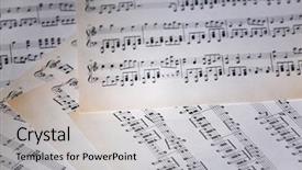  Presentation with music notes - Amazing slide deck having music notes background backdrop and a light gray colored foreground