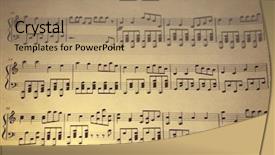  Presentation with music note - Amazing slide set having music notes background backdrop and a coral colored foreground