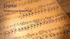  Presentation with music note - Cool new slides with music notes background backdrop and a gold colored foreground