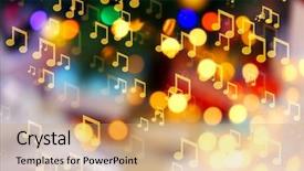  Presentation with music notes - Slides enhanced with music notes on blurred lights background and a coral colored foreground