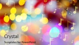  Presentation with 2018 - Amazing slide deck having music notes on blurred lights backdrop and a coral colored foreground