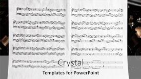  Presentation with music notes - PPT theme having music-notes-on-piano-closeup background and a white colored foreground